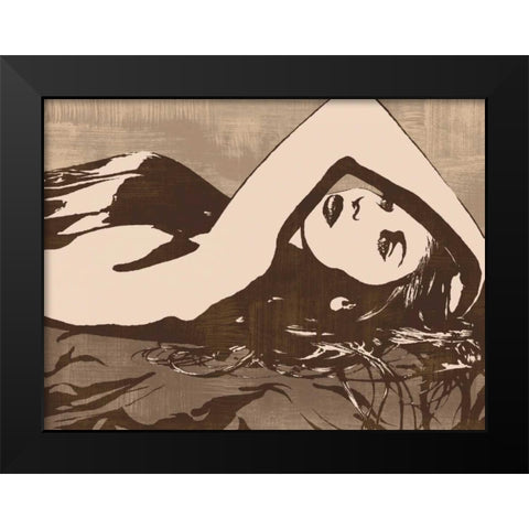 Her Pose Black Modern Wood Framed Art Print by Cooper, Andrew