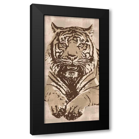 Tiger Black Modern Wood Framed Art Print by Cooper, Andrew