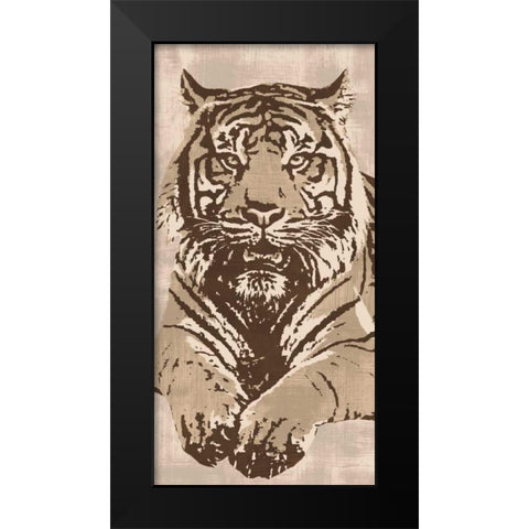 Tiger Black Modern Wood Framed Art Print by Cooper, Andrew