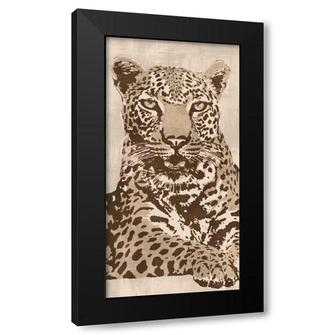 Leopard Black Modern Wood Framed Art Print by Cooper, Andrew