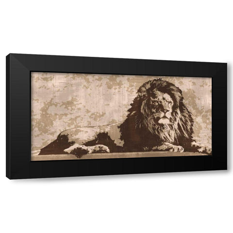 Lion Black Modern Wood Framed Art Print by Cooper, Andrew