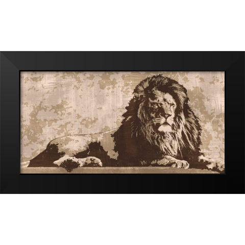 Lion Black Modern Wood Framed Art Print by Cooper, Andrew