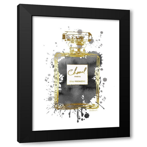 Perfume Bottle Grey Black Modern Wood Framed Art Print by Greenwood, Amanda