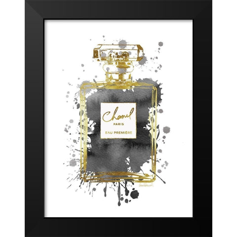 Perfume Bottle Grey Black Modern Wood Framed Art Print by Greenwood, Amanda