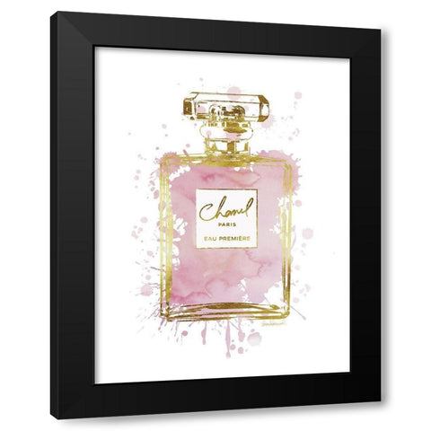 Perfume Bottle Dusty Rose Black Modern Wood Framed Art Print with Double Matting by Greenwood, Amanda