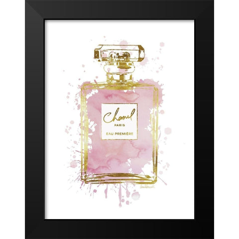 Perfume Bottle Dusty Rose Black Modern Wood Framed Art Print by Greenwood, Amanda