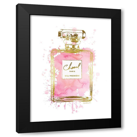 Perfume Bottle Pink Black Modern Wood Framed Art Print with Double Matting by Greenwood, Amanda