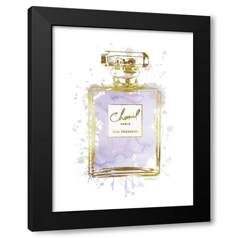 Perfume Bottle Dusty Purple Black Modern Wood Framed Art Print with Double Matting by Greenwood, Amanda