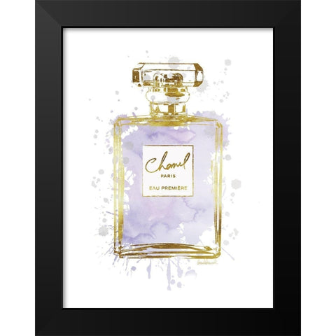 Perfume Bottle Dusty Purple Black Modern Wood Framed Art Print by Greenwood, Amanda