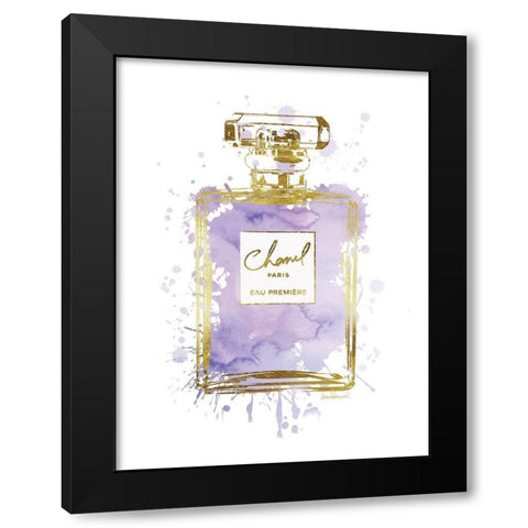 Perfume Bottle Purple Black Modern Wood Framed Art Print with Double Matting by Greenwood, Amanda