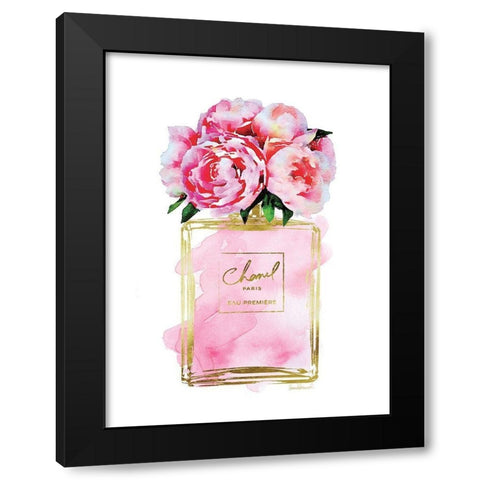 Perfume Bottle Bouquet V Black Modern Wood Framed Art Print by Greenwood, Amanda