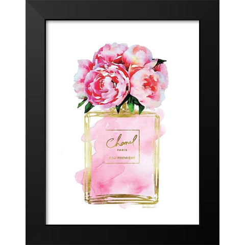Perfume Bottle Bouquet V Black Modern Wood Framed Art Print by Greenwood, Amanda
