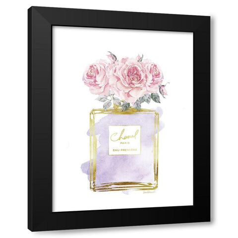 Perfume Bottle Bouquet X Black Modern Wood Framed Art Print by Greenwood, Amanda