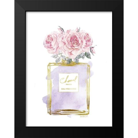 Perfume Bottle Bouquet X Black Modern Wood Framed Art Print by Greenwood, Amanda