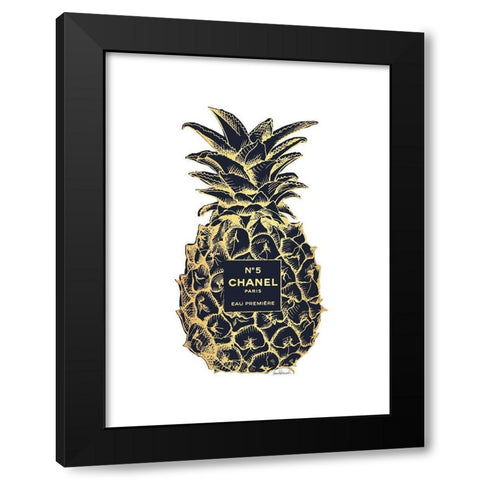 Black Gold Pineapple Black Modern Wood Framed Art Print by Greenwood, Amanda