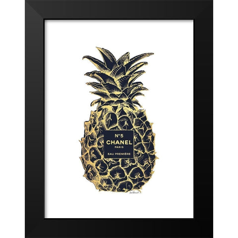 Black Gold Pineapple Black Modern Wood Framed Art Print by Greenwood, Amanda