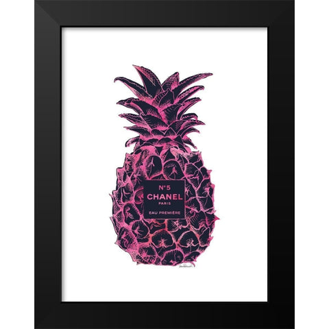 Black Pink Pineapple Black Modern Wood Framed Art Print by Greenwood, Amanda