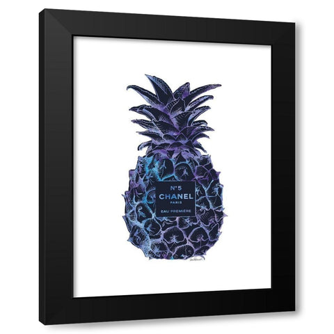 Black Purple Pineapple Black Modern Wood Framed Art Print with Double Matting by Greenwood, Amanda