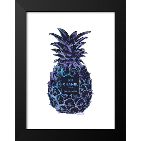 Black Purple Pineapple Black Modern Wood Framed Art Print by Greenwood, Amanda
