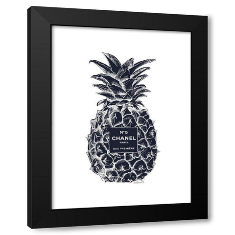 Black Silver Pineapple Black Modern Wood Framed Art Print with Double Matting by Greenwood, Amanda