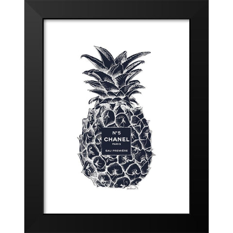 Black Silver Pineapple Black Modern Wood Framed Art Print by Greenwood, Amanda