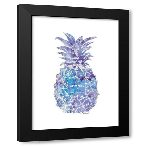 Purple Silver Pineapple Black Modern Wood Framed Art Print by Greenwood, Amanda