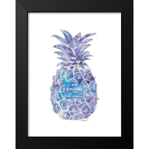 Purple Silver Pineapple Black Modern Wood Framed Art Print by Greenwood, Amanda