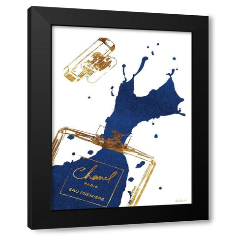 Navy Splash Black Modern Wood Framed Art Print with Double Matting by Greenwood, Amanda