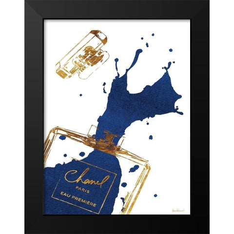 Navy Splash Black Modern Wood Framed Art Print by Greenwood, Amanda