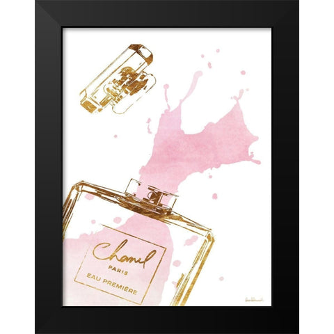 Pink Splash Black Modern Wood Framed Art Print by Greenwood, Amanda