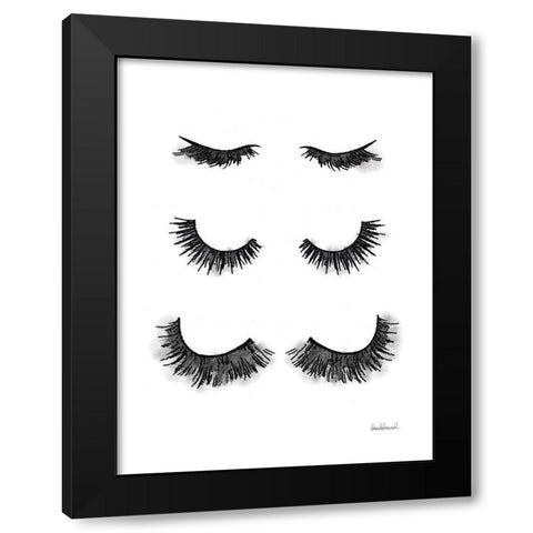 Makeup Lashes Black Modern Wood Framed Art Print with Double Matting by Greenwood, Amanda