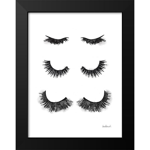 Makeup Lashes Black Modern Wood Framed Art Print by Greenwood, Amanda