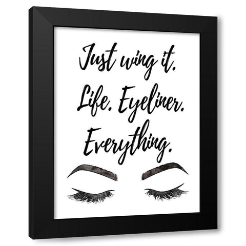Just Wing It Black Modern Wood Framed Art Print with Double Matting by Greenwood, Amanda