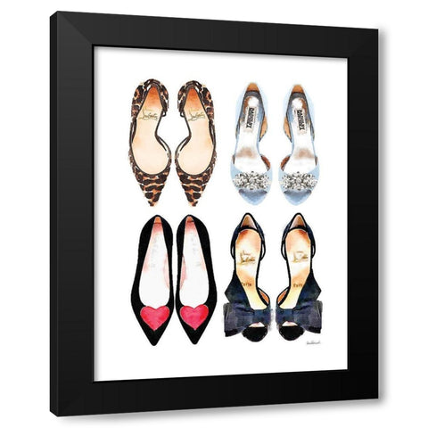 Shoe Collection Black Modern Wood Framed Art Print with Double Matting by Greenwood, Amanda