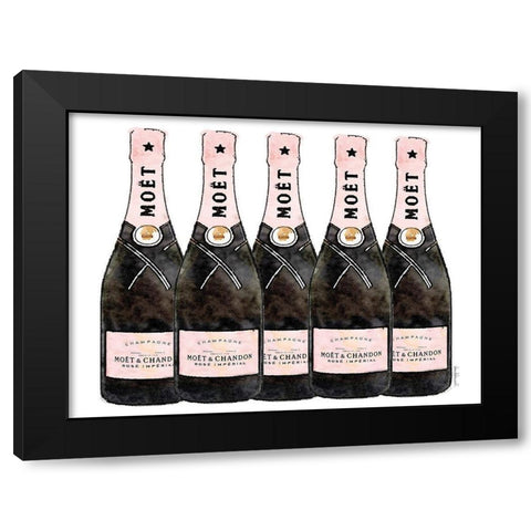Champange 5 Pink Black Modern Wood Framed Art Print with Double Matting by Greenwood, Amanda