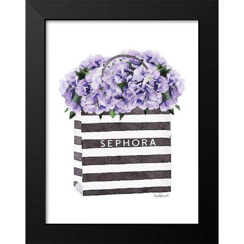Bag with Purple Hydrangea Black Modern Wood Framed Art Print by Greenwood, Amanda