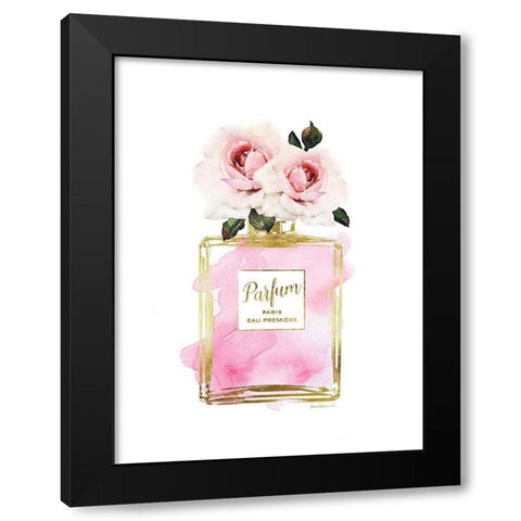 Parfume Pink with Rose Black Modern Wood Framed Art Print with Double Matting by Greenwood, Amanda