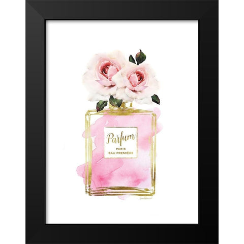 Parfume Pink with Rose Black Modern Wood Framed Art Print by Greenwood, Amanda