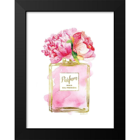 Parfume Pink with Peony Black Modern Wood Framed Art Print by Greenwood, Amanda