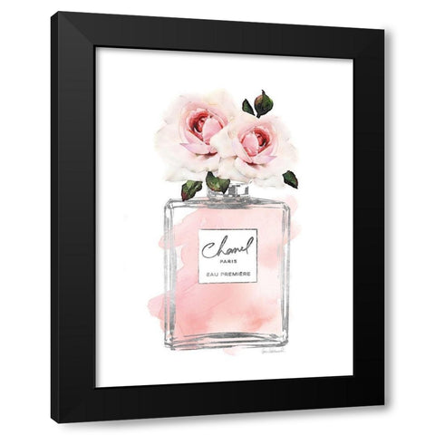 Silver Perfume and Flowers I Black Modern Wood Framed Art Print with Double Matting by Greenwood, Amanda