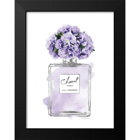 Silver Perfume and Flowers V Black Modern Wood Framed Art Print by Greenwood, Amanda