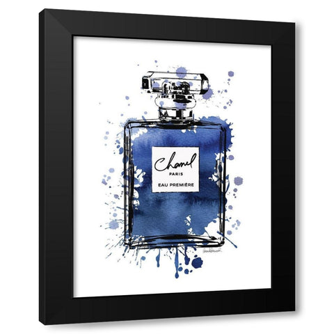 Black Inky Perfume in Navy Black Modern Wood Framed Art Print by Greenwood, Amanda