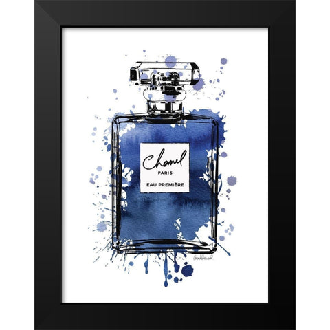Black Inky Perfume in Navy Black Modern Wood Framed Art Print by Greenwood, Amanda