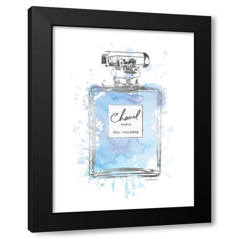 Silver Inky Perfume in Blue Black Modern Wood Framed Art Print with Double Matting by Greenwood, Amanda