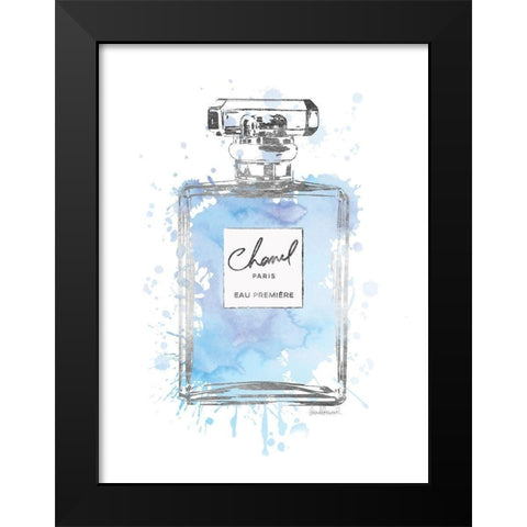 Silver Inky Perfume in Blue Black Modern Wood Framed Art Print by Greenwood, Amanda