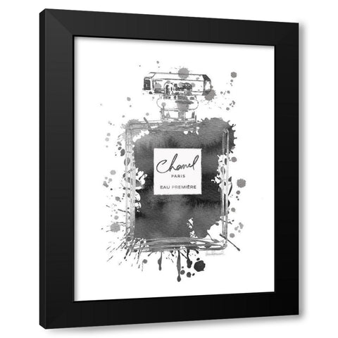 Silver Inky Perfume in Grey Black Modern Wood Framed Art Print by Greenwood, Amanda
