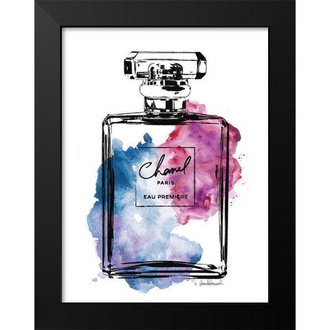 Perfume Bottle Black and Multi Black Modern Wood Framed Art Print by Greenwood, Amanda