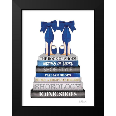 Navy Bookstack Show Black Modern Wood Framed Art Print by Greenwood, Amanda