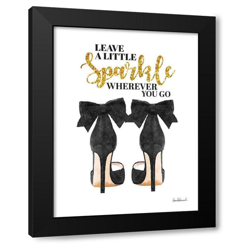 Leave a Little Sparkle Black Modern Wood Framed Art Print by Greenwood, Amanda