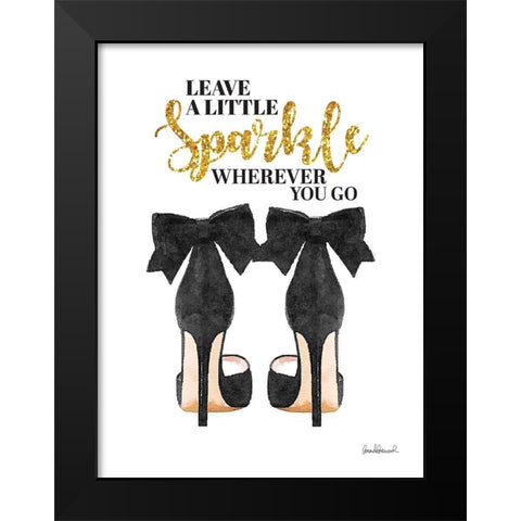 Leave a Little Sparkle Black Modern Wood Framed Art Print by Greenwood, Amanda
